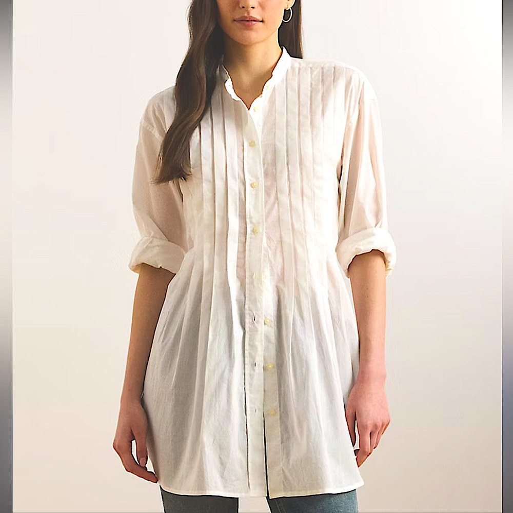 Papillon Vancouver Los Angeles Elegant White Tunic Blouse Top